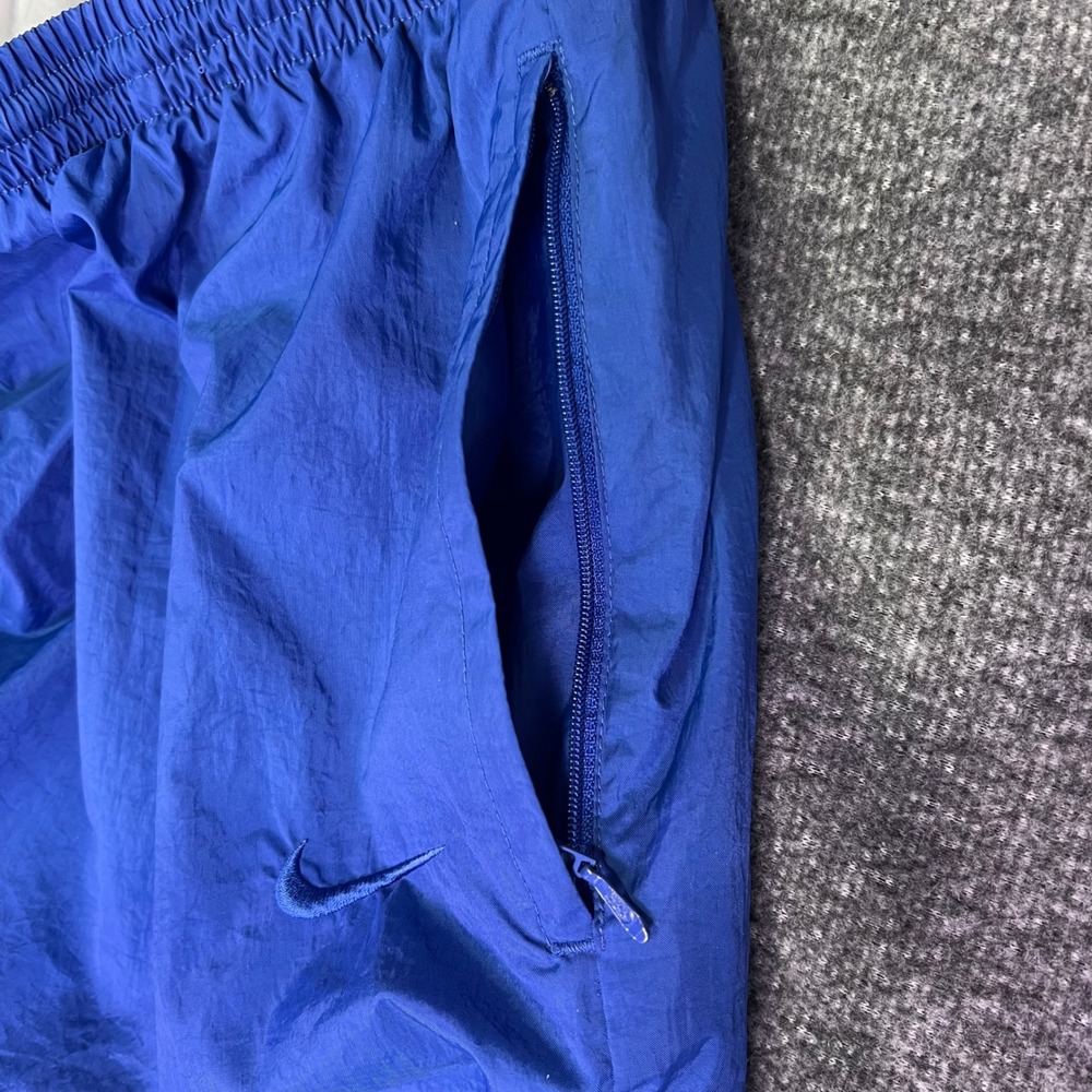 VTG 90s Nike Track Pants Womens L Blue Nylon Windbreaker Athletic Jogger Retro - Picture 10 of 13